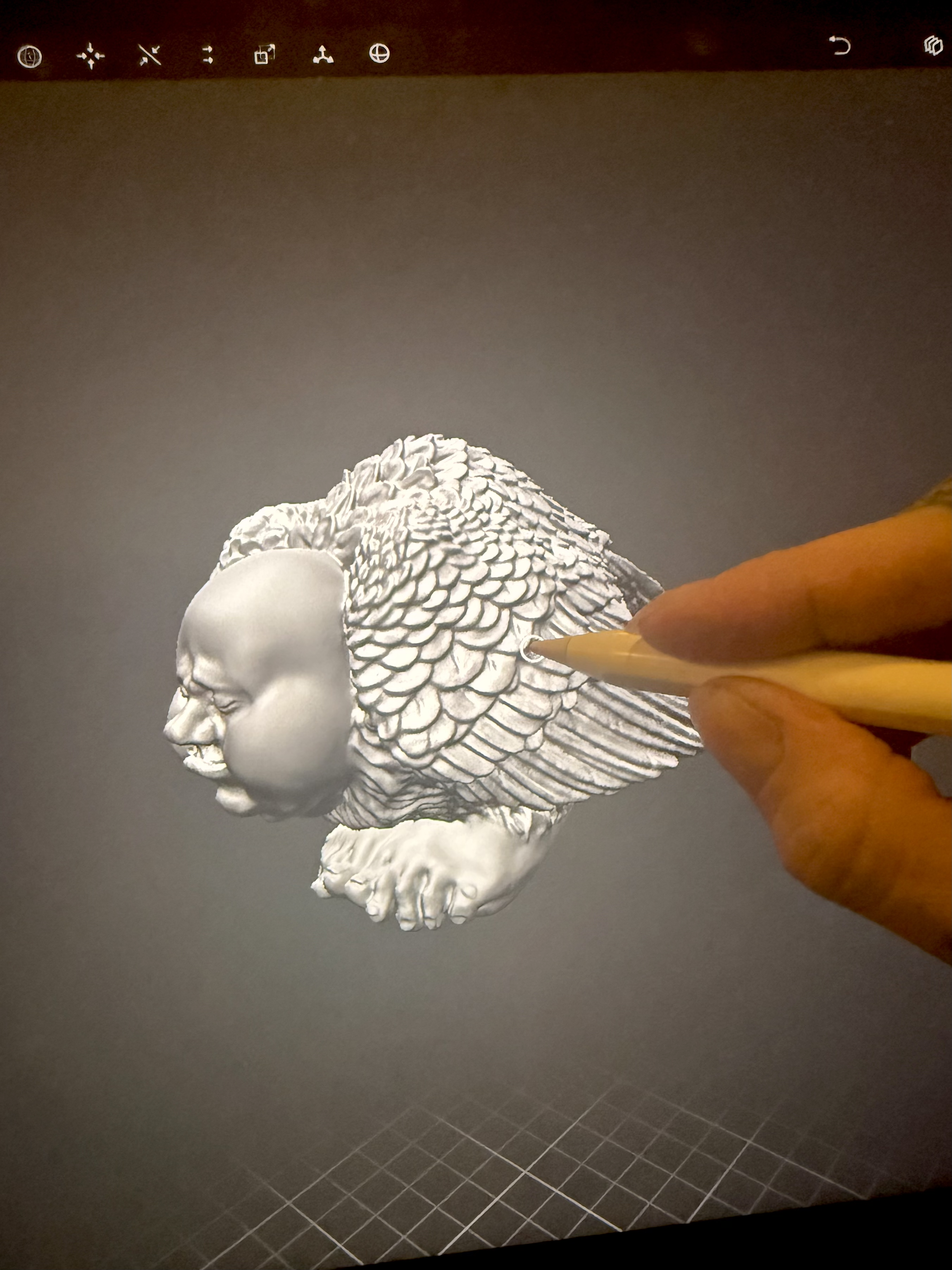 Process photo of model to be 3D printed