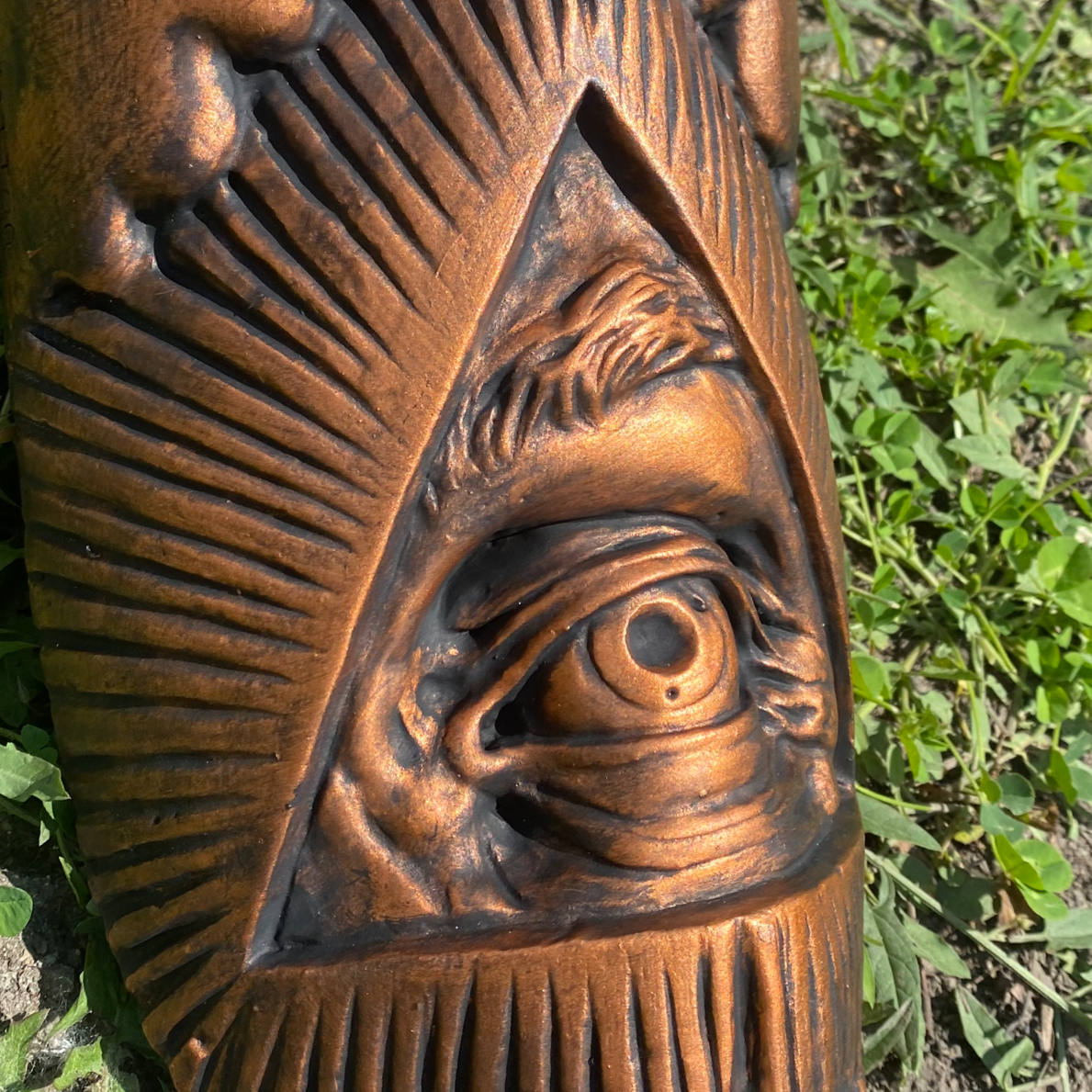 "All-Seeing Cicada"
Carved Plaster & Enamel (detail)