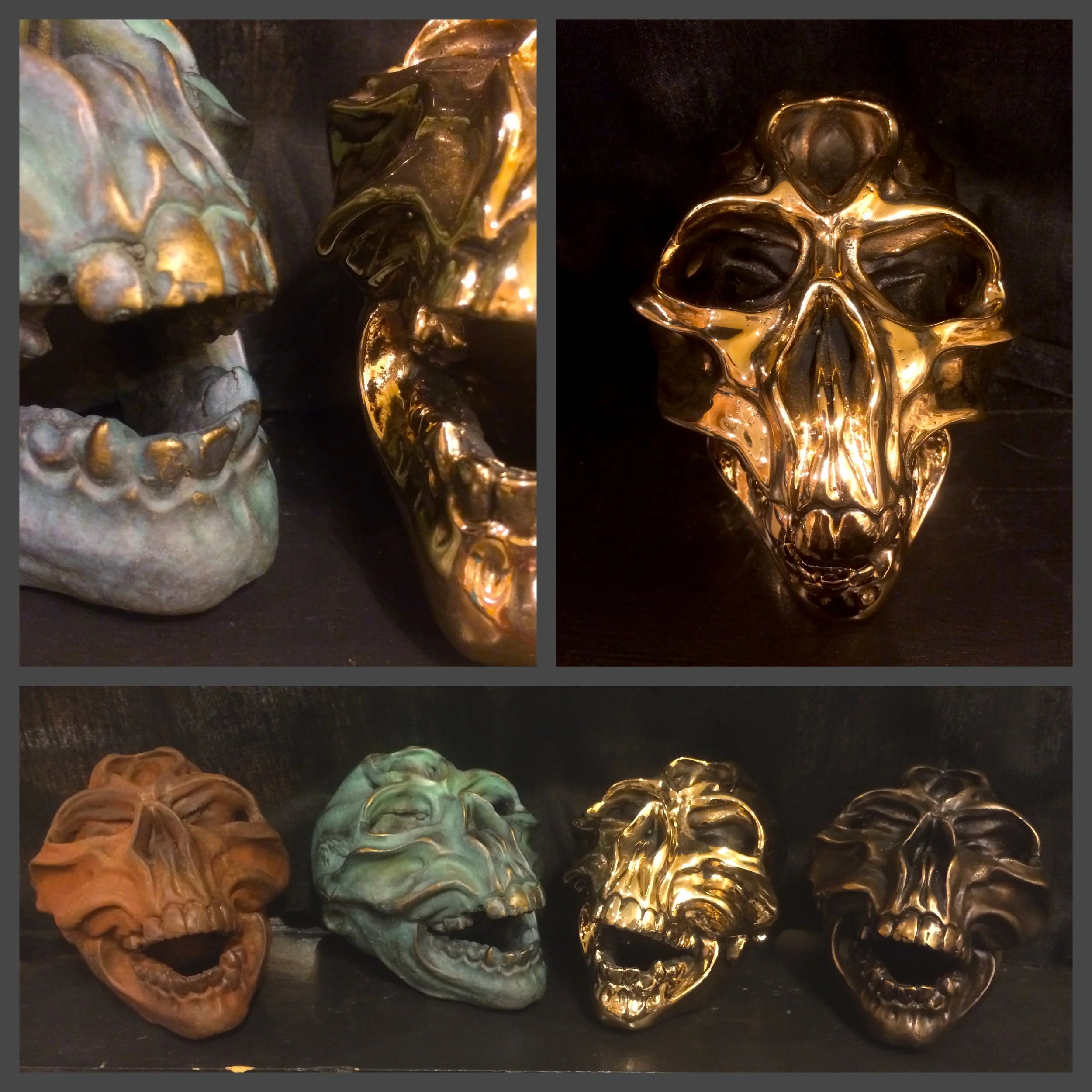 "Three Eyed Monkey Man Skull" (details)
Cast Iron & Bronze
6” x 5” x 4.5”