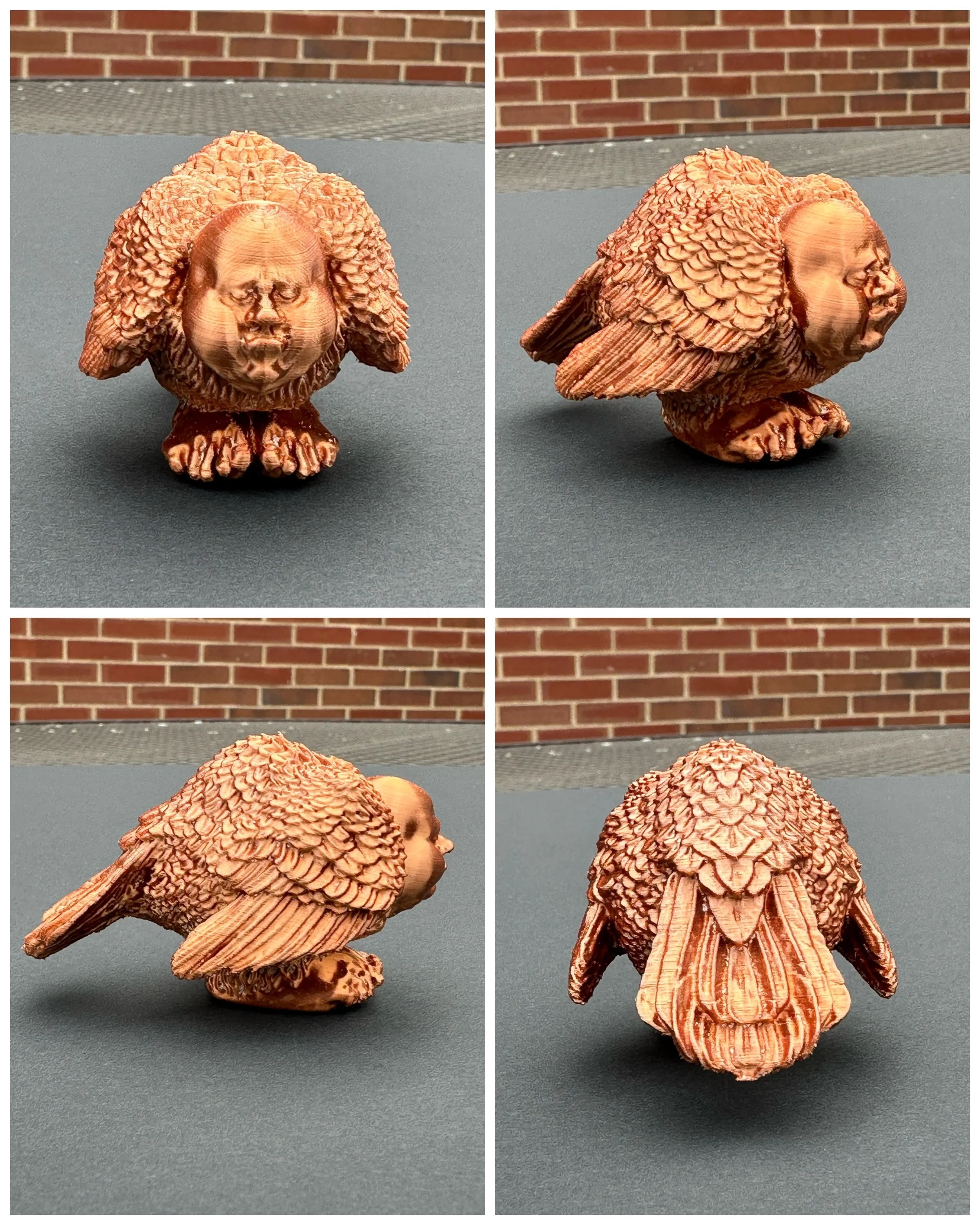 “Birdman 1 in copper”
3D Printed copper PLA
3" x 2" x 2"