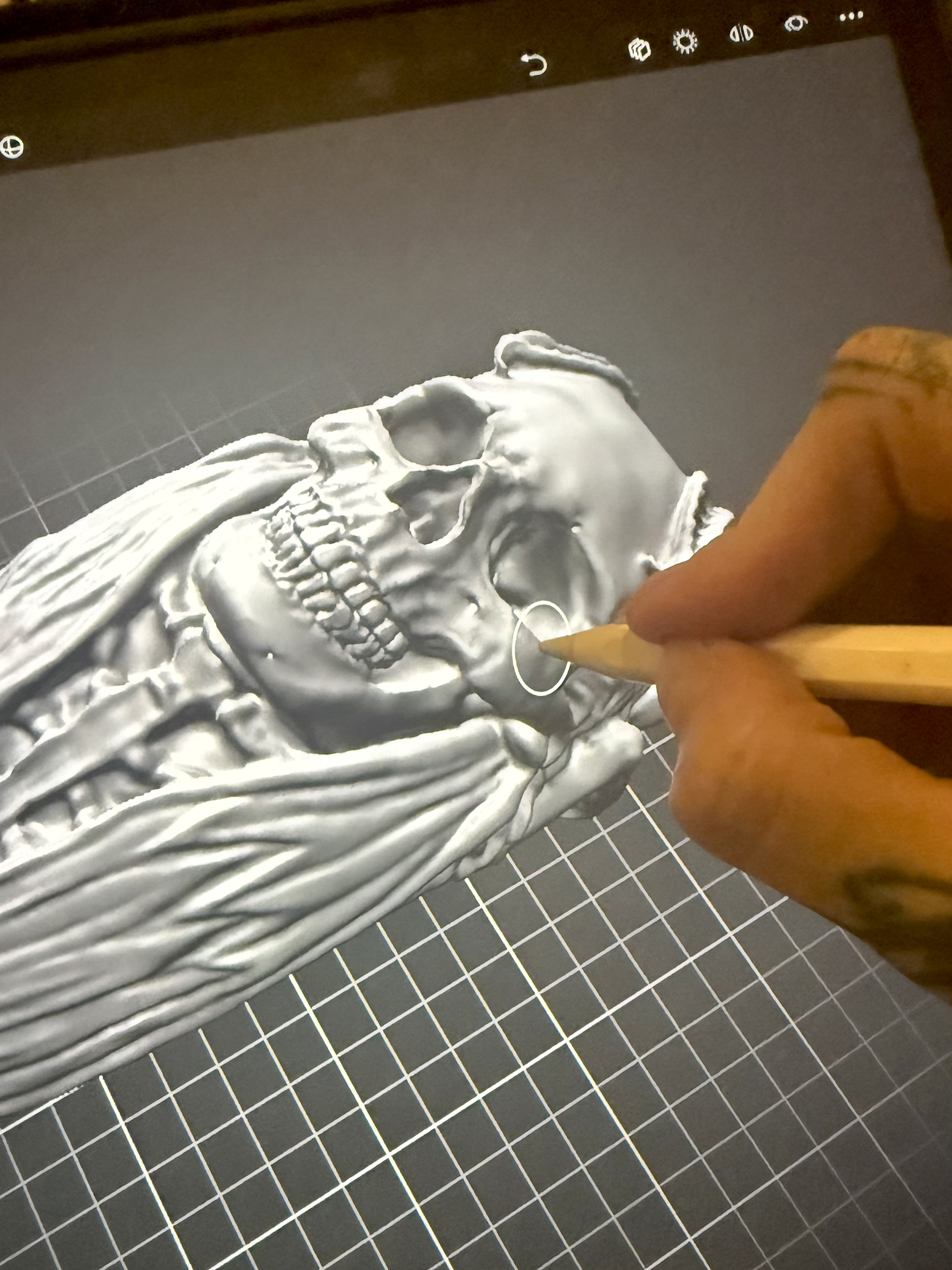 Process photo of model to be 3D printed