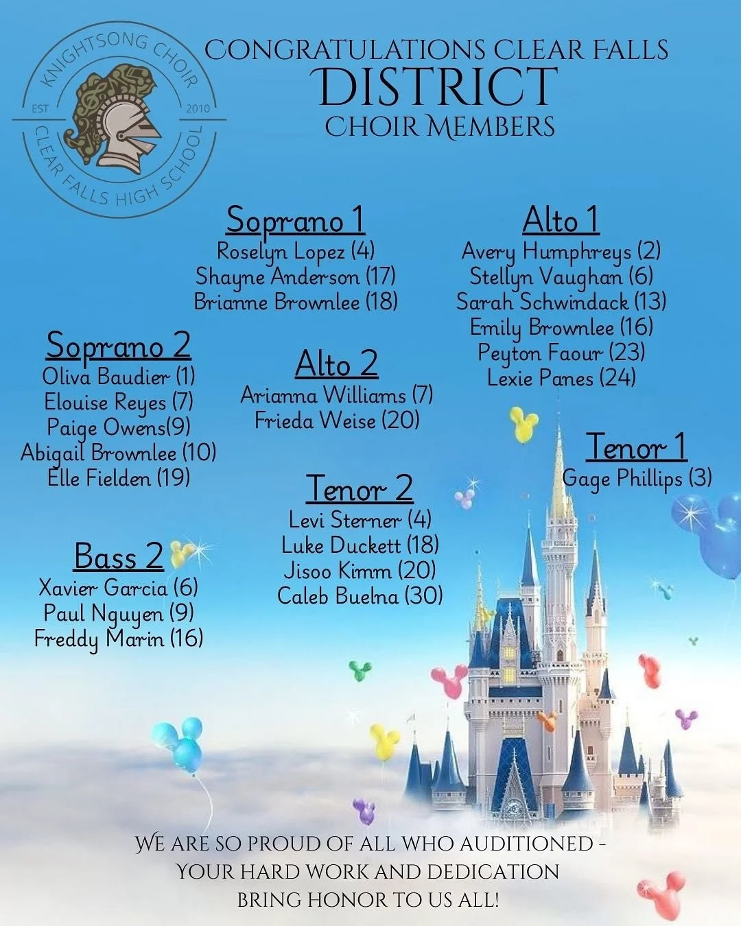 Congratulations to everyone who advanced! We are so proud of each and every one of you!🎶⭐️