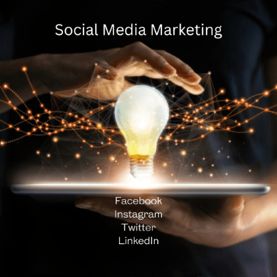 social media list on lightbulb graphic