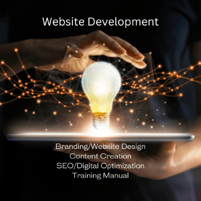 lightbulb graphic with list of web design services