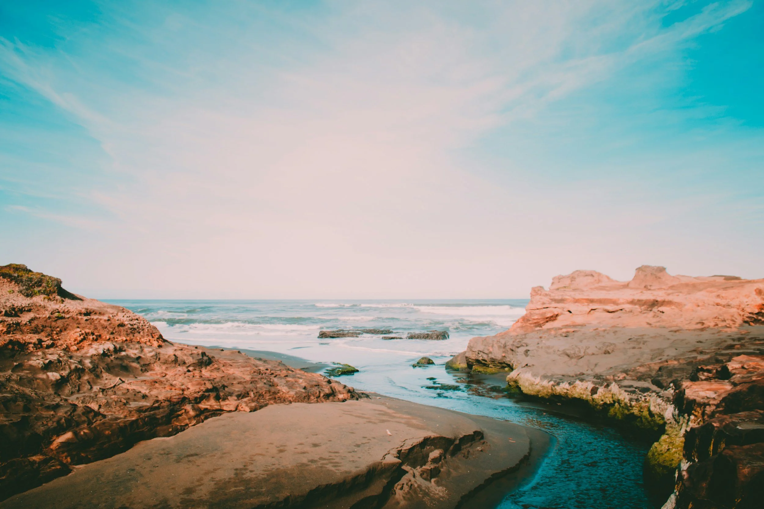 River flowing toward the ocean as a metaphor for emotional regulation and coping with difficult emotions and emotional pain.