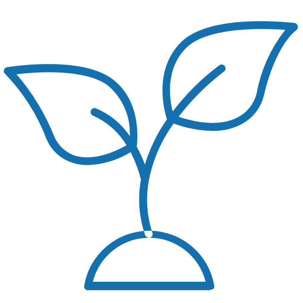 Growing plant icon representing learning and professional growth