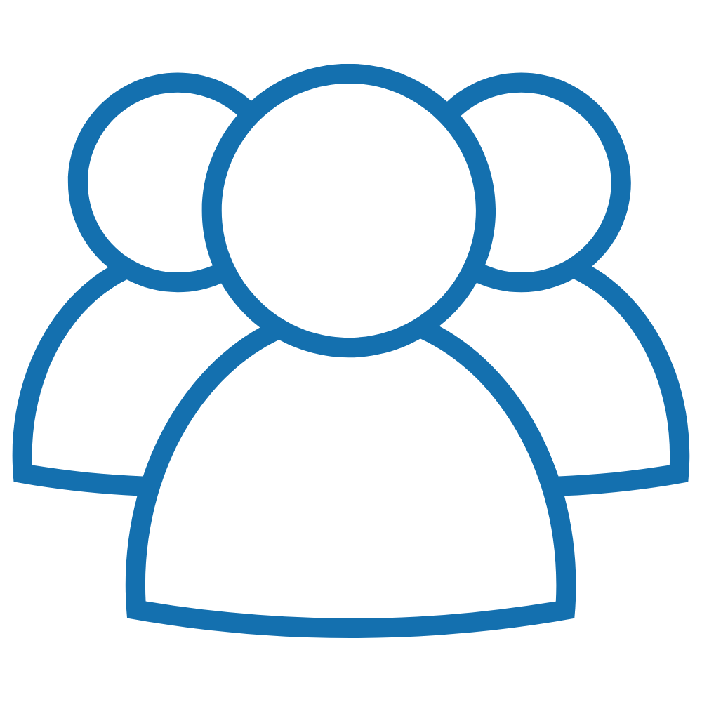 Group of people icon representing a supportive tea