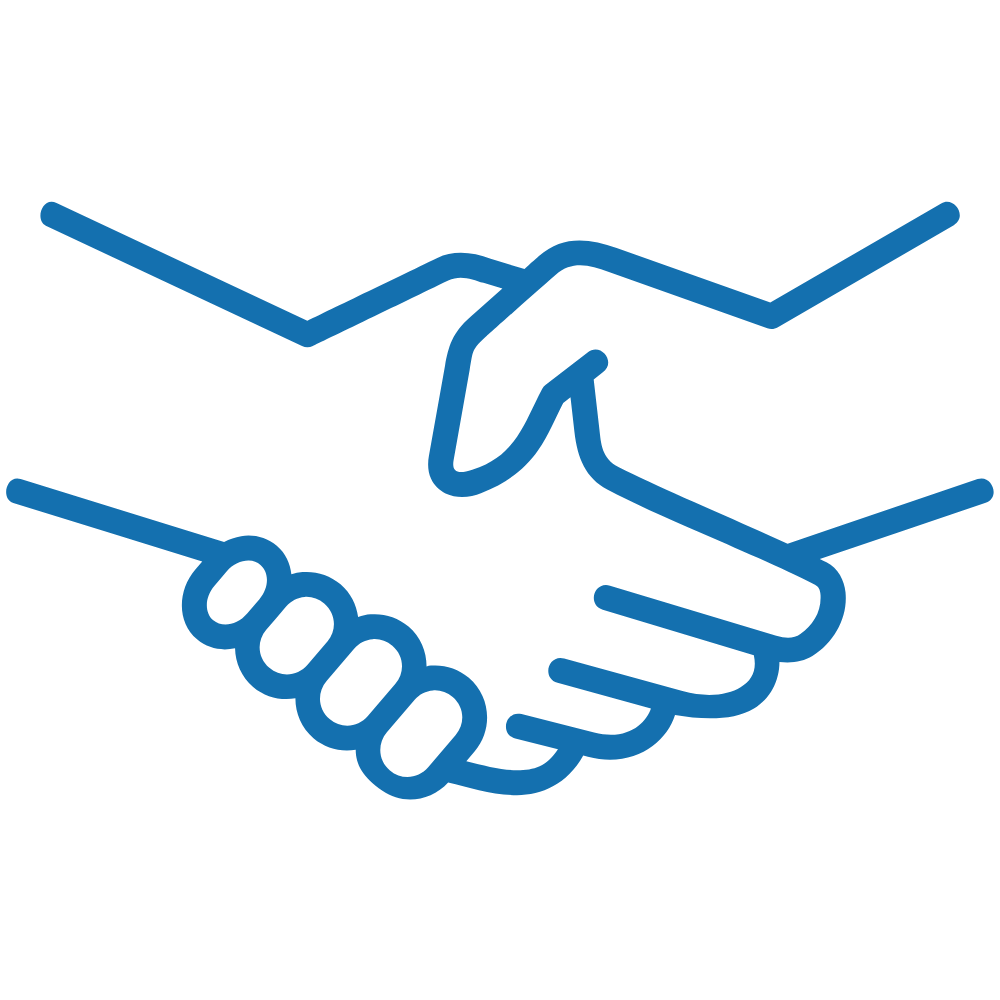 Handshake icon representing collaboration and teamwork