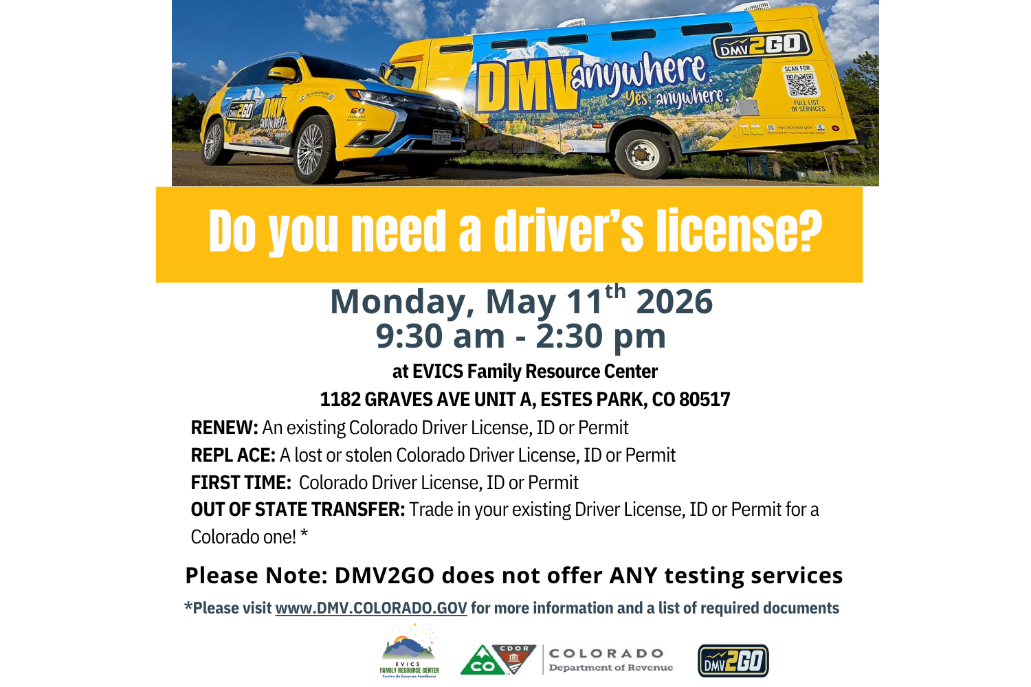DMV Services at EVICS Family Resource Center 