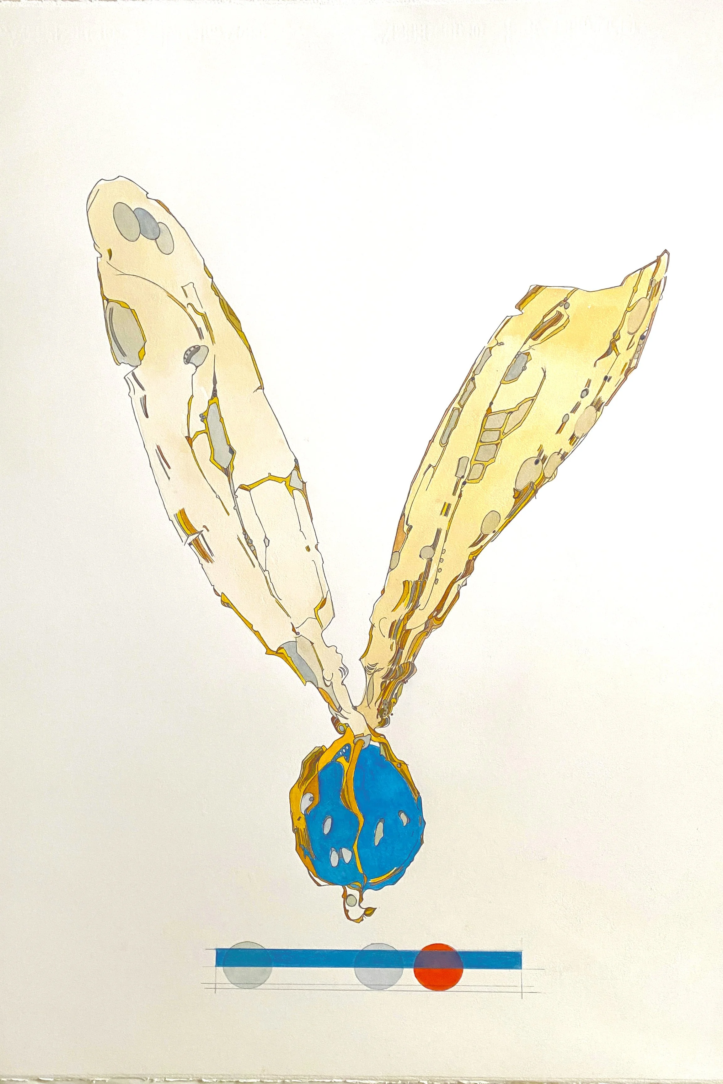 Blue Seed with Wings # 3