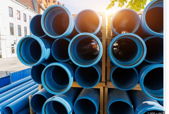 stock image of stack of water pipes