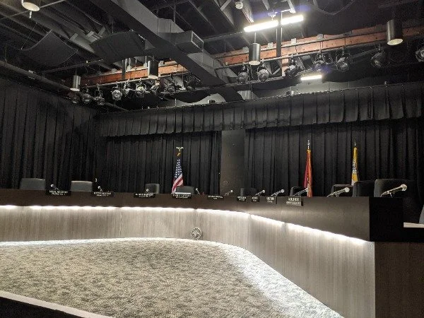 Board of Directors meeting seats at Blue Lion shown empty