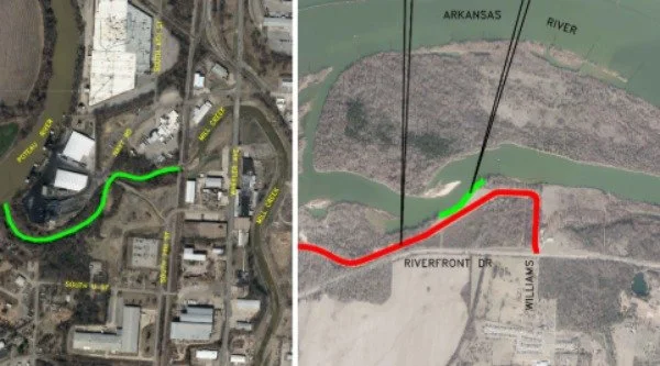 mill creek and river bank stabilization satellite images