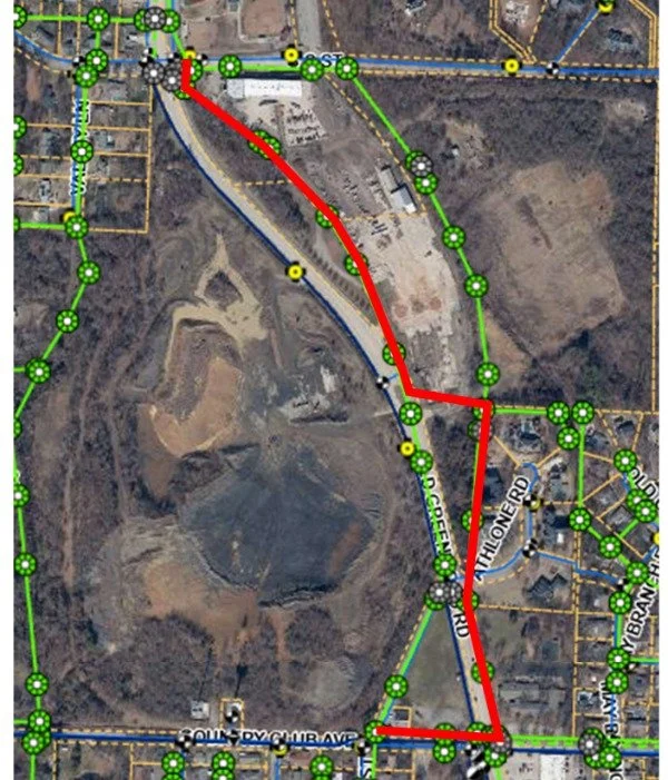 satellite map of former acme brick site