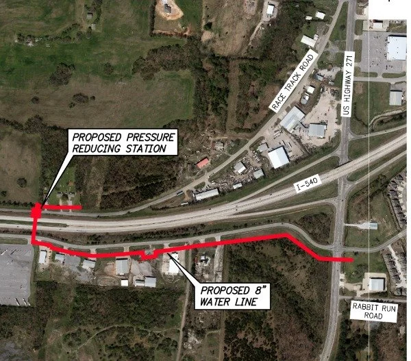 map of racetrack road water project
