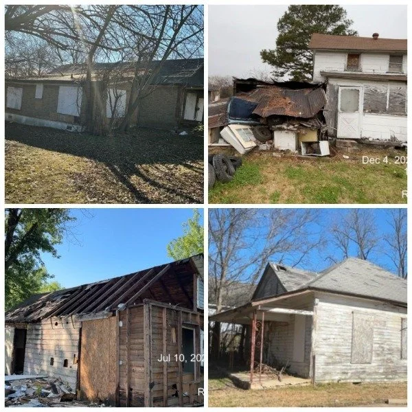 collage of properties for demolition at 1-20-26 meeting