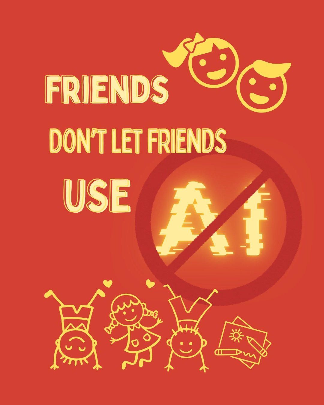 Felt inspired to make this. The AI assistant in every app I used to love and cruise through making it nigh unusable has spurred my abject disdain this morning. Hoping we can all get and stay clean. 

Peace and love. 😘✌
.
#quitgpt #fukkai #enshitific