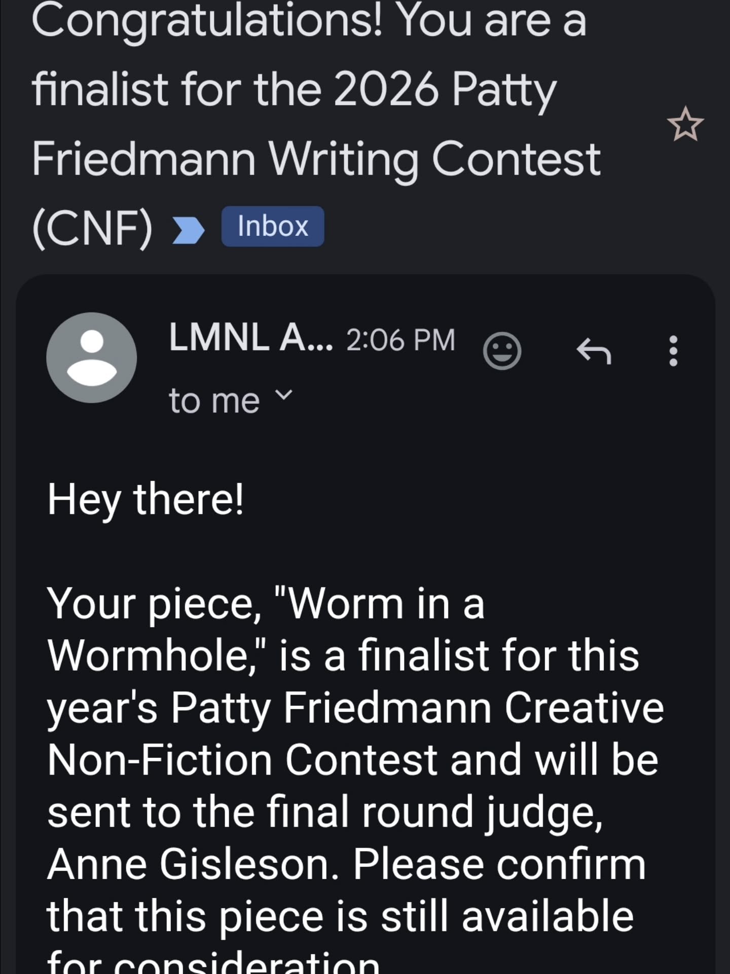 🥹🥹🥹😍😍😍
.
I can only emoticon. I have no words.
.
@lmnlarts Thank you. I'm honored.
.
#creativenonfiction