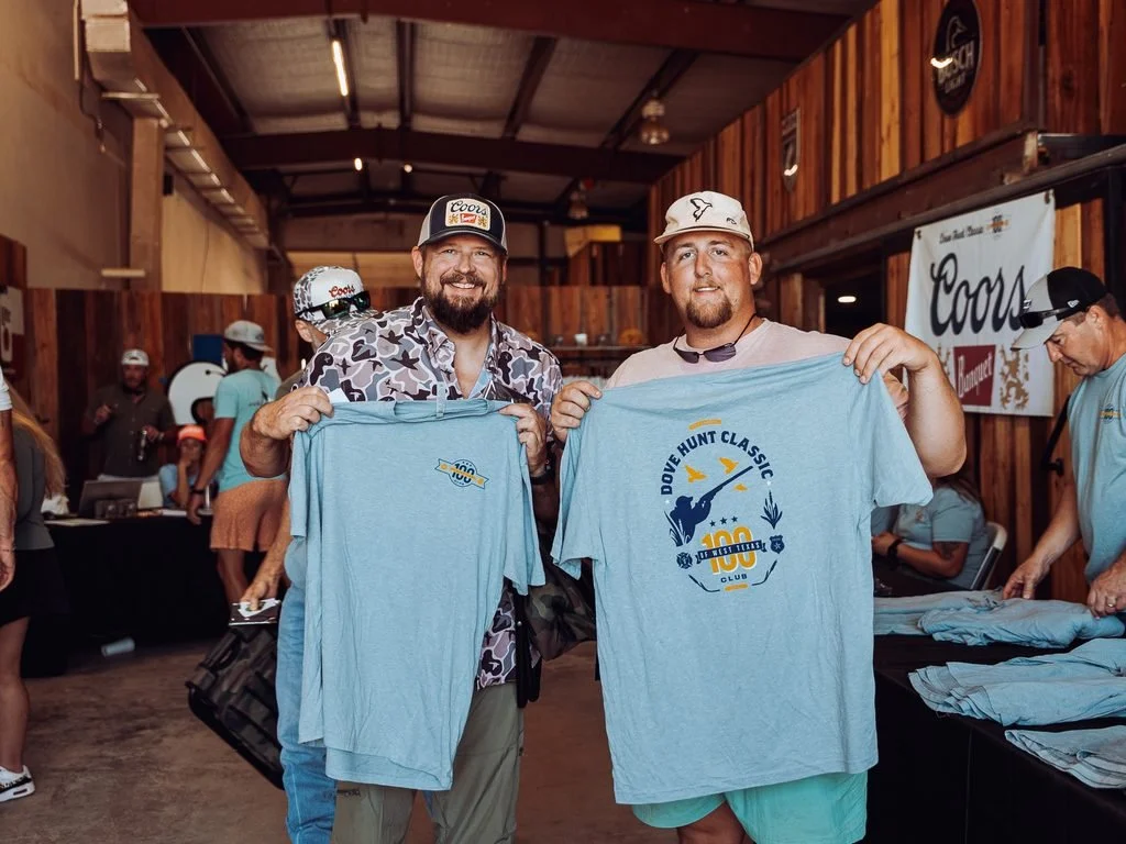 100 Club Dove Hunt men showing tshirts