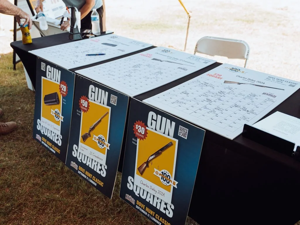 100 Club Dove Hunt gun squares boards