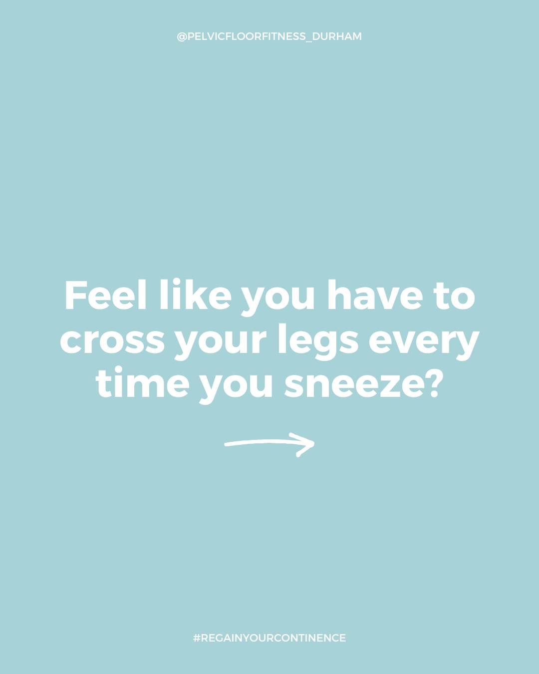 🙋&zwj;♀️ Let&rsquo;s fix that.

If sneezing, coughing, or laughing sends you into panic mode, here&rsquo;s a small but powerful tip: 

START practicing core breathing today &amp; engage your pelvic floor before a sneeze. 

It takes practice&mdash;bu