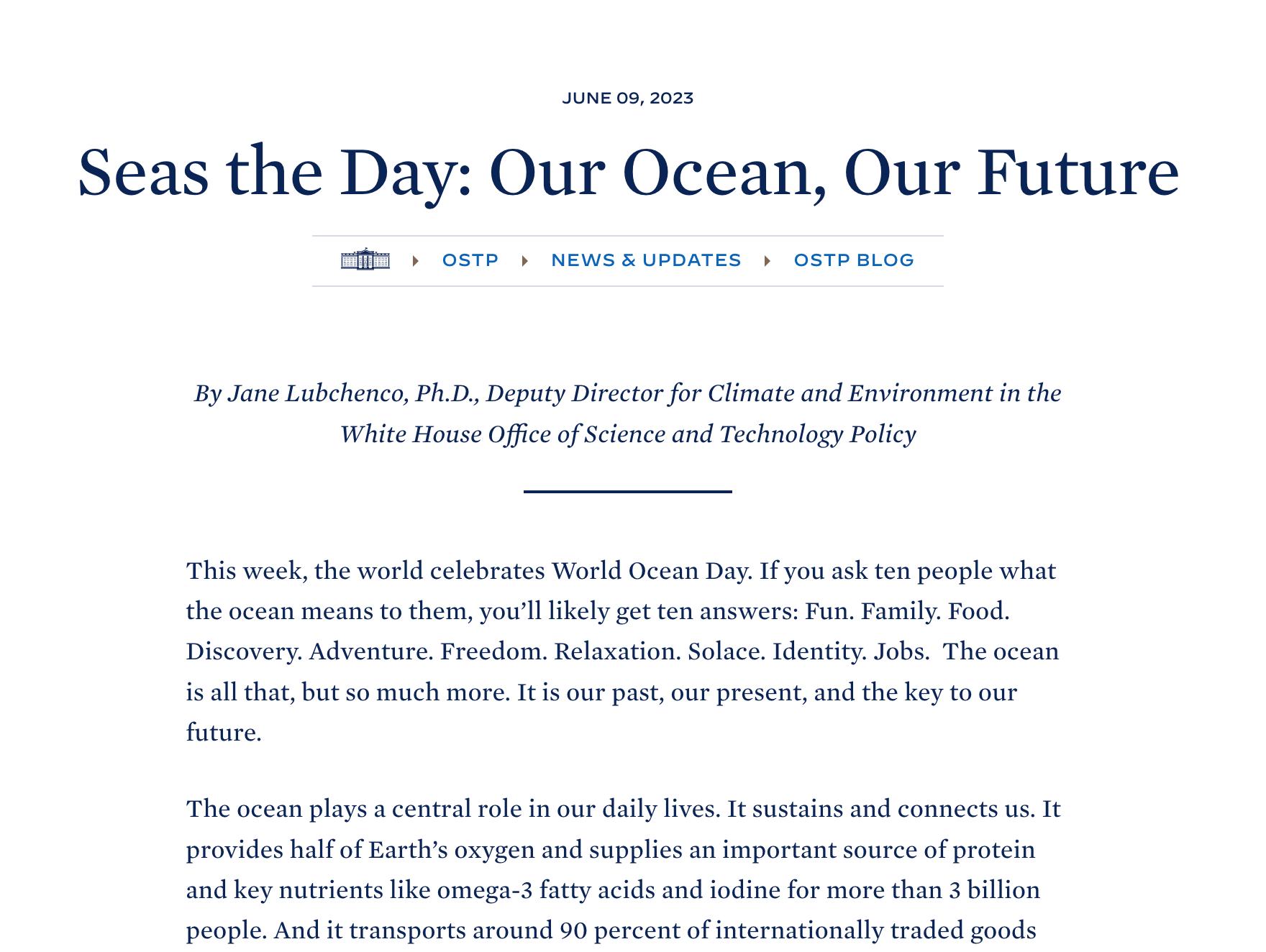 White House Announces the Development of First-Ever Ocean Justice Strategy