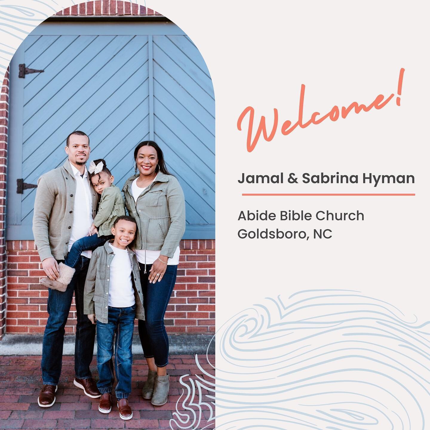 Please join us in welcoming Jamal &amp; Sabrina Hyman and Abide Bible Church! 

&ldquo;Abide Bible Church is in the Core Team development stage and projected to launch January of 2024. The Core Team is a diverse group of adults who are committed to l