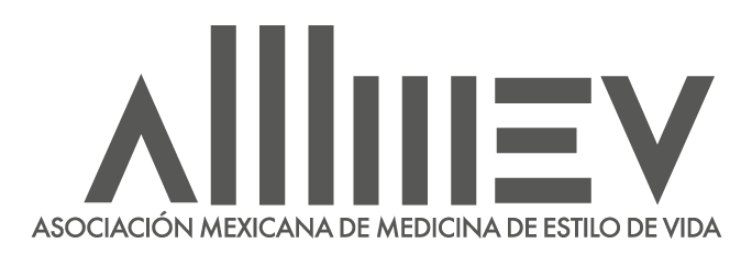 Logotipo de la Asociación Mexicana de Medicina de Estilo de Vida con letras en gris y negro.
