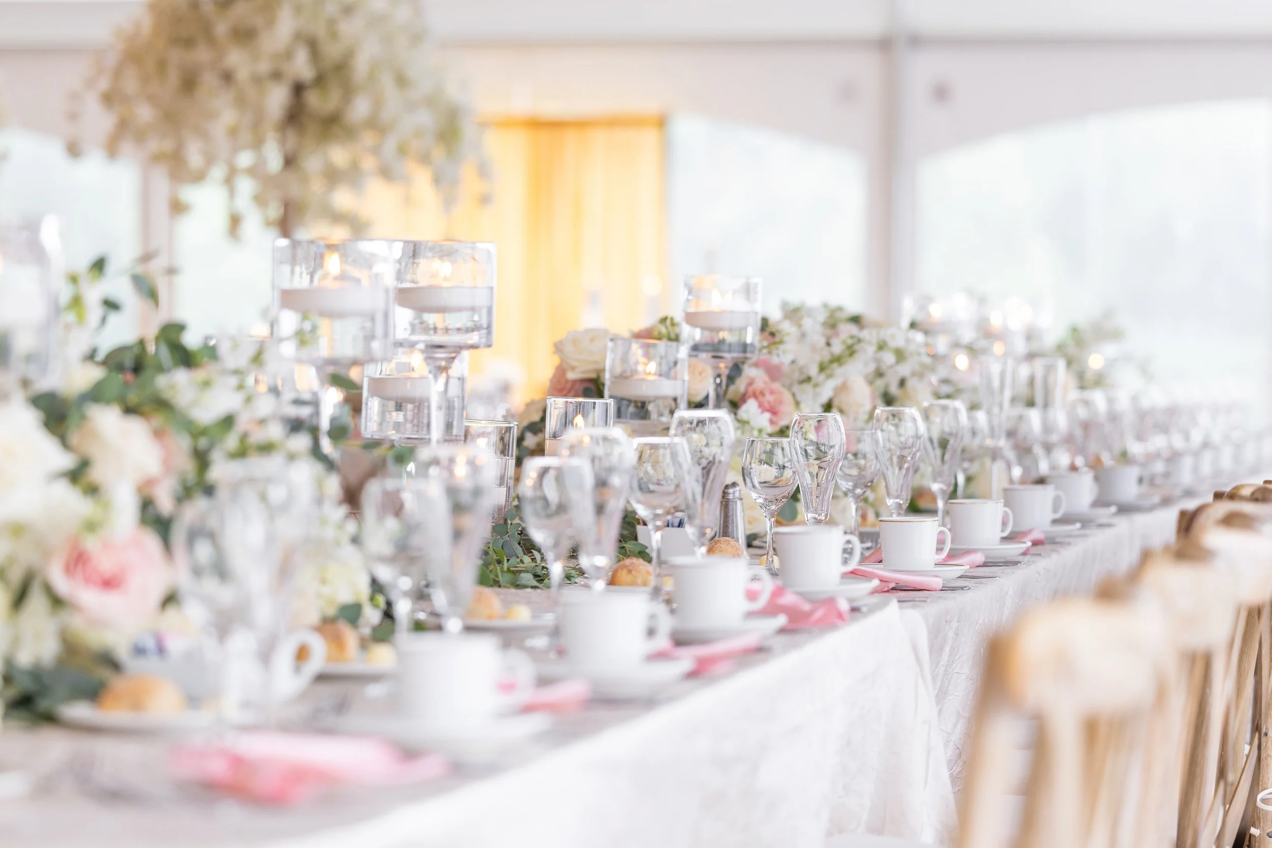 Reception Table Details at Meadow Brook Hall in Rochester Michigan