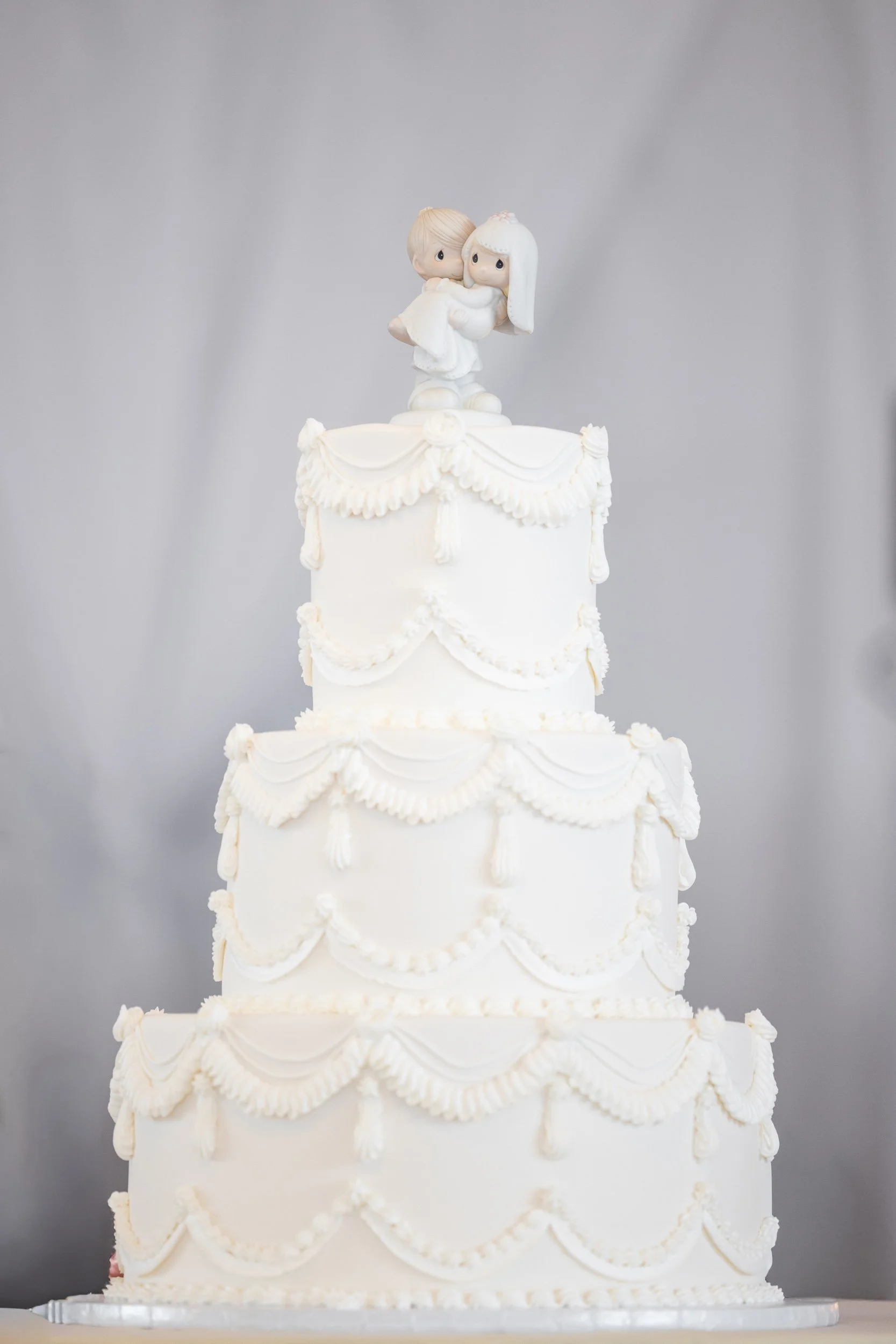Wedding Cake With Precious Moments Topper