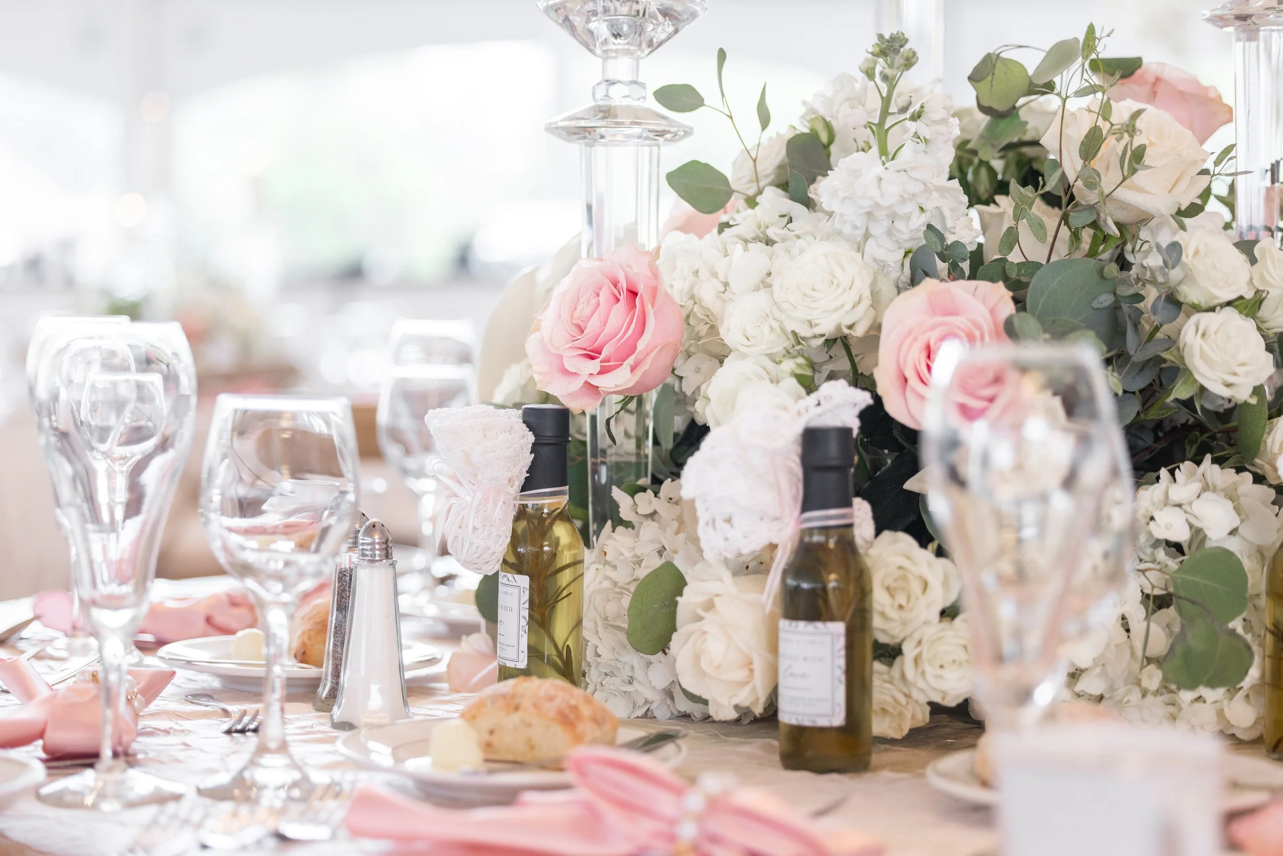 Candles and Florals at Wedding Reception