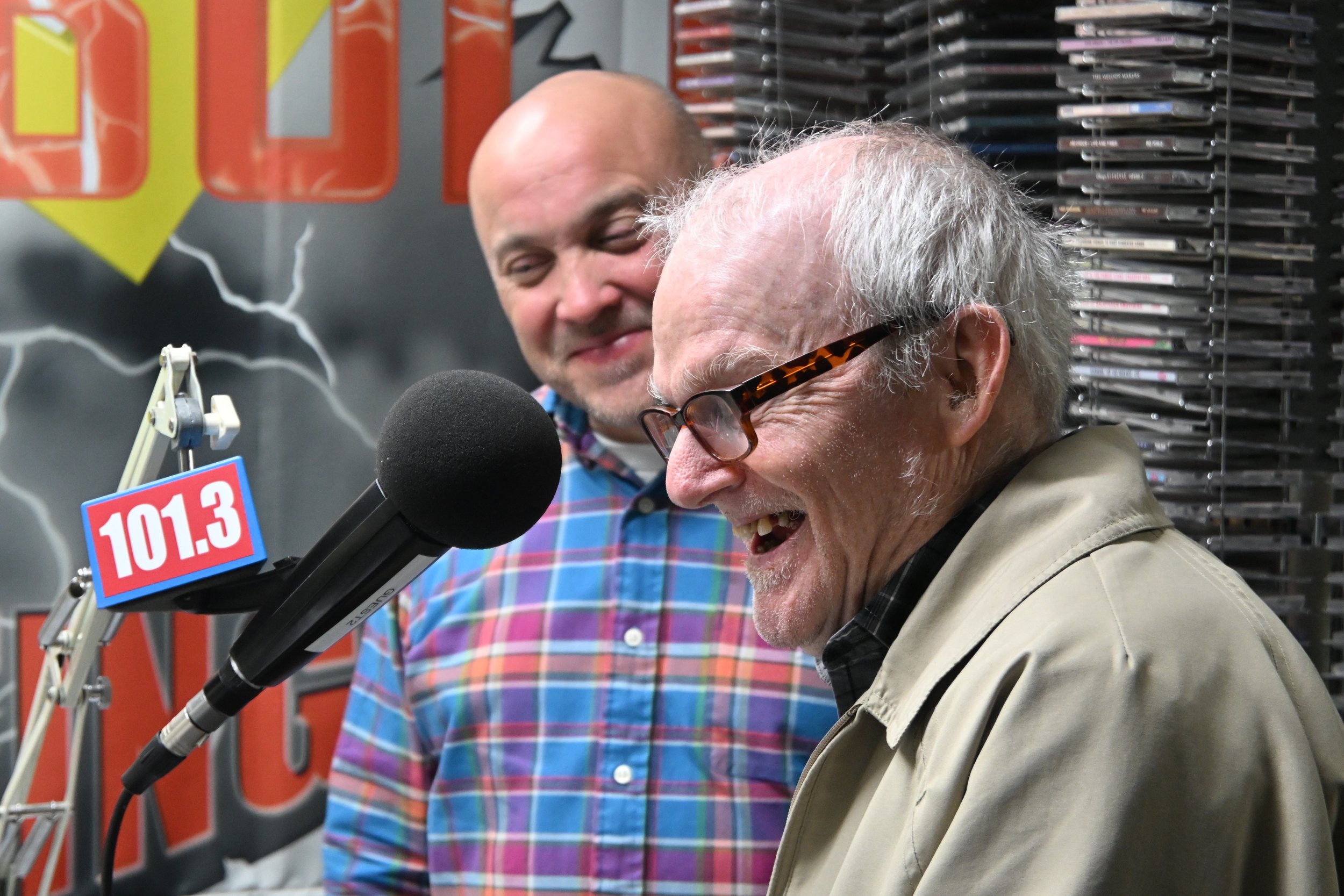 A person we support speaking on the radio for SJCS's annual Radiothon