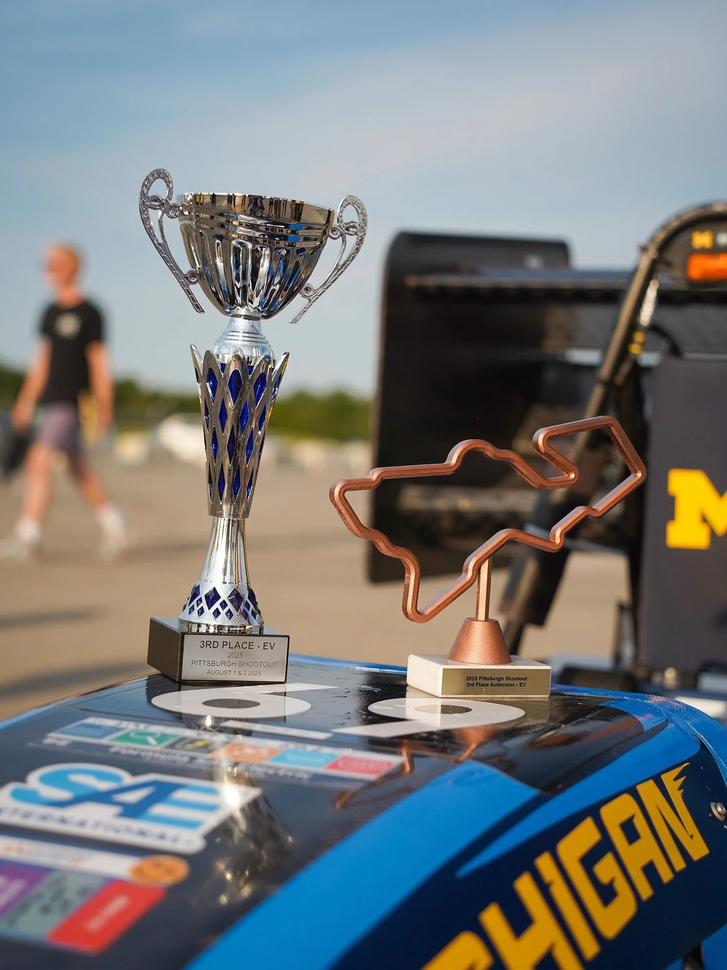Couple pics from @pitt.shootout ! Walking away with with 3rd in all the events (overall,skidpad,accel, autox) 
. . . .
#pittrace #fsae #racecars #autox
