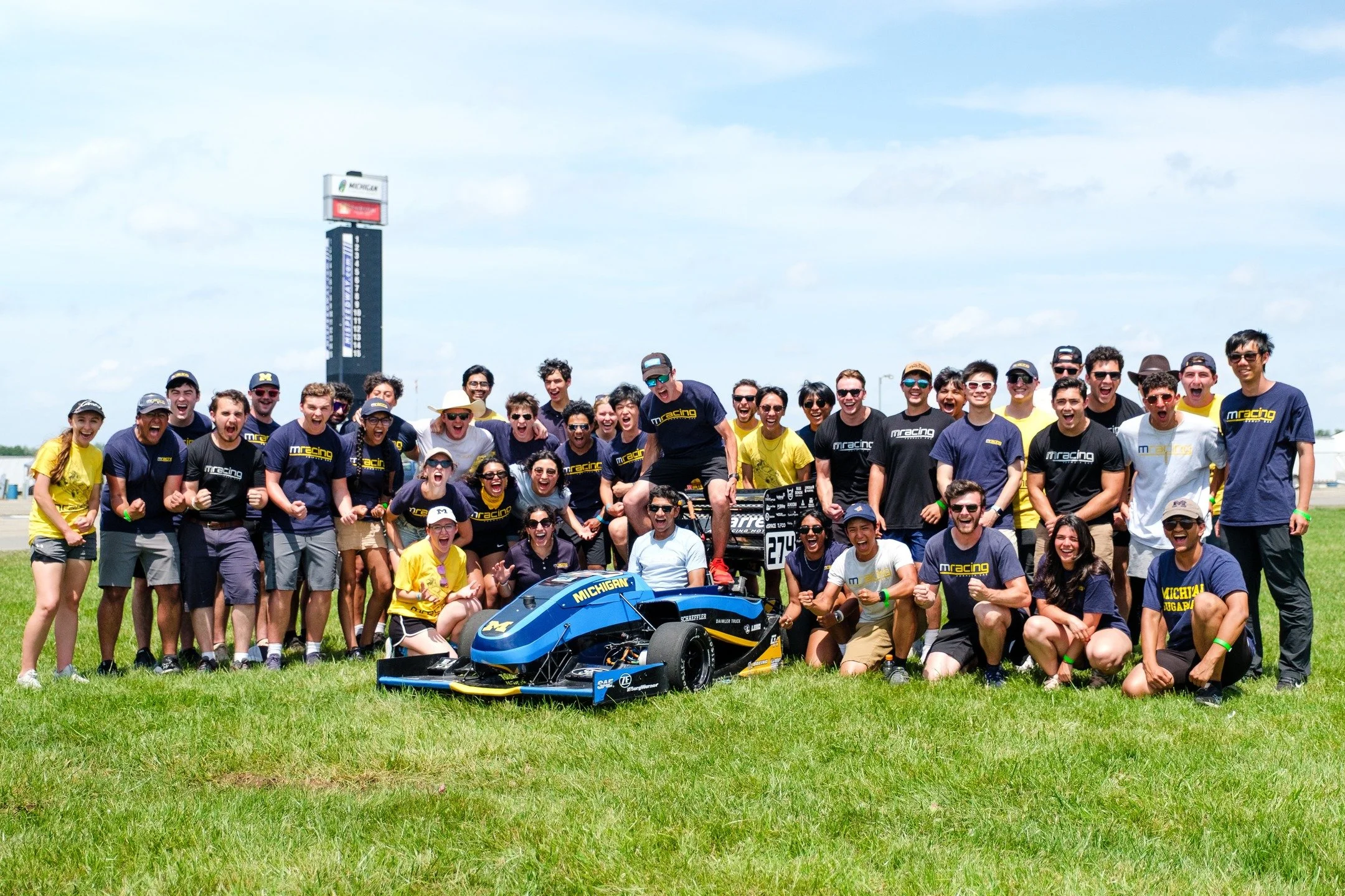Last month, MRacing had the privilege of traveling to Michigan International Speedway (MIS) to compete in Formula SAE Electric, a five-day competition that put MR25, our third fully-electric AWD race car, to the test.
Key Results:
Acceleration Event