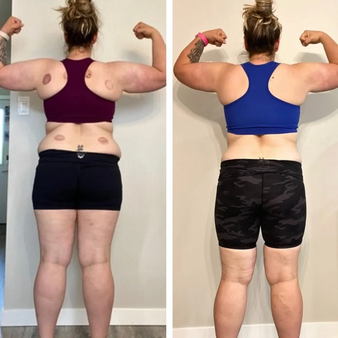 My beautiful client has been KILLING it in her program! 

This busy momma and full time nurse was super frustrated before she hired me. 

She struggled with: 

❌ putting her own needs on the back burner 
❌ no idea how to eat properly for her goals 
❌