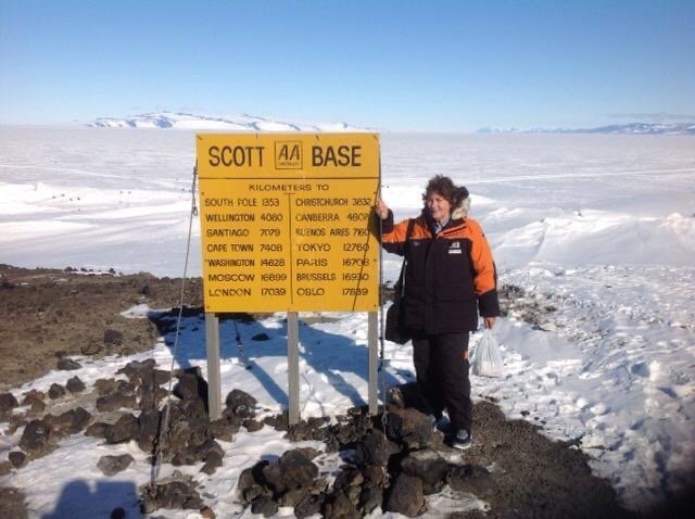 Margaret Brough, daughter of the late Aubrey Brough at Scott Base.