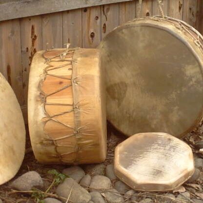 Drums made with rawhide