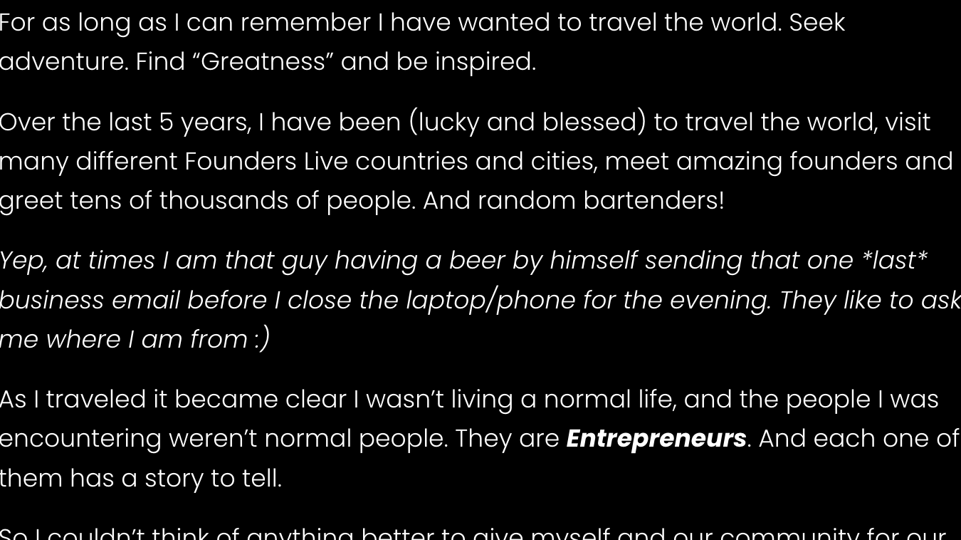 A Quick Note from Nick as He Starts the Tour