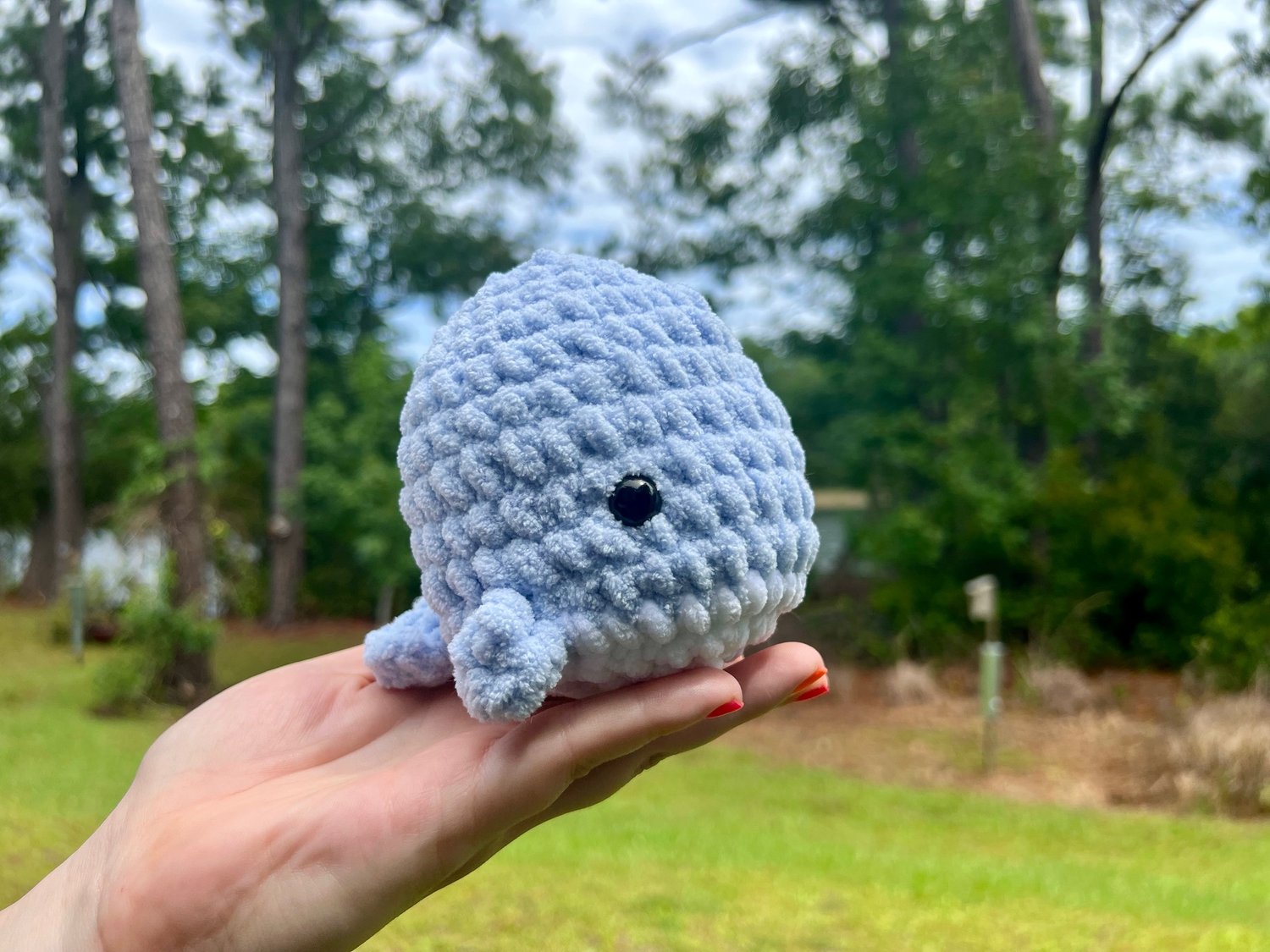 Whale (Light Blue ) Crochet Plushie — AUSTIN WAYCHOFF STUDIO