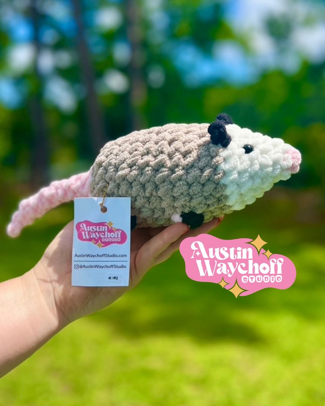 Opossum Crochet Plushie