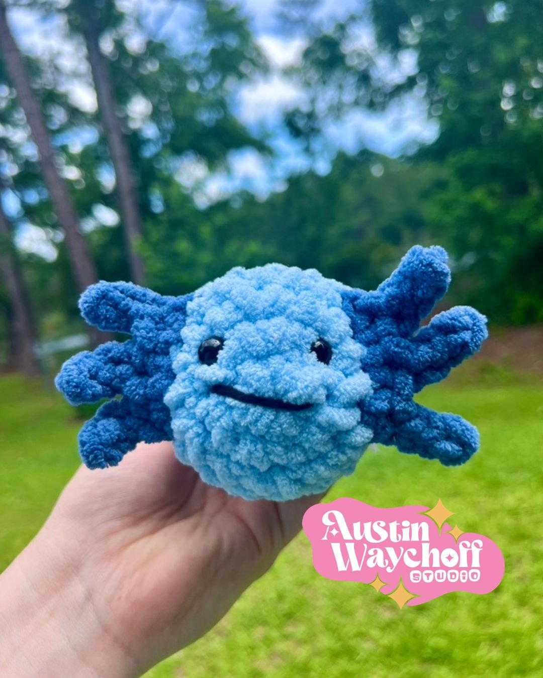 Axolotl (Blues) Crochet Plushie