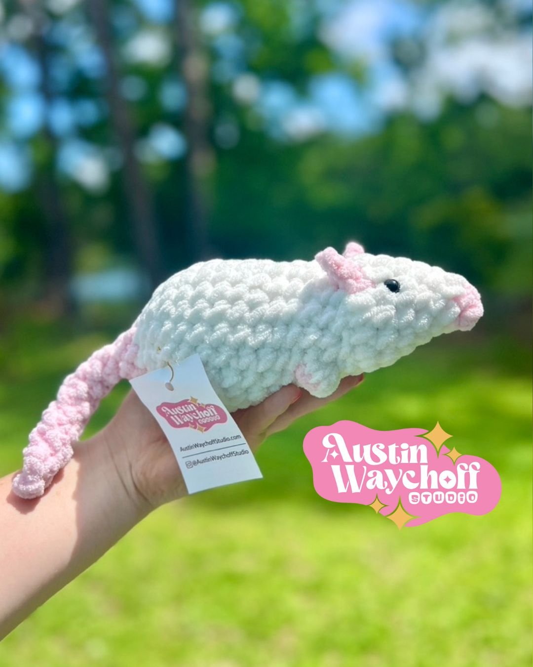 Rat (White) Crochet Plushie