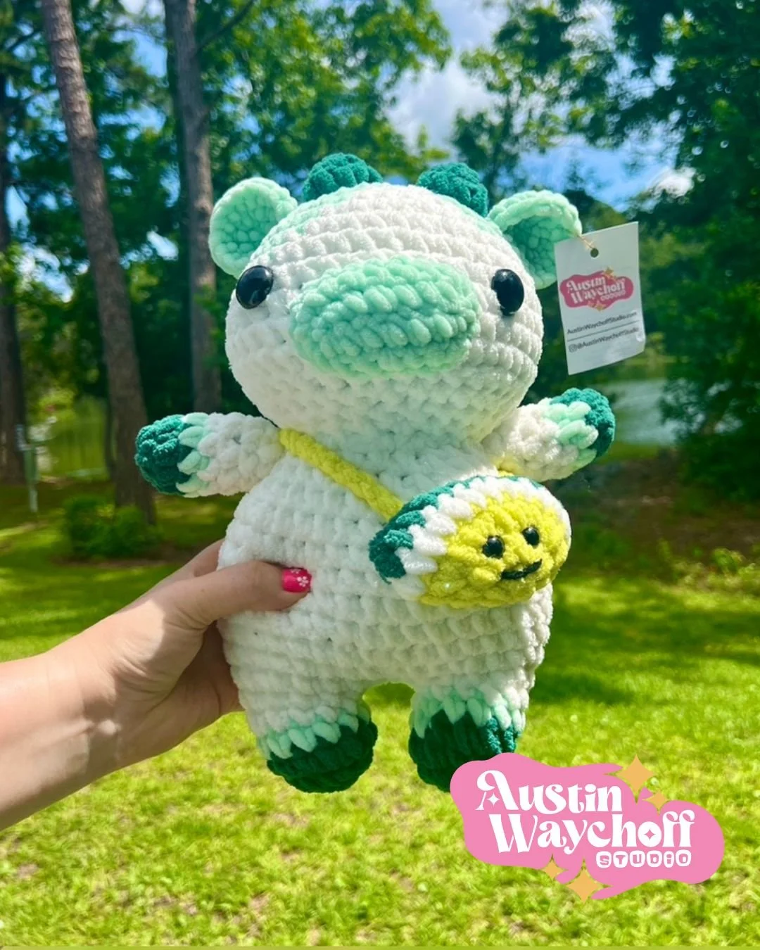 Cow (Lime, Greens/White) Crochet Plushie
