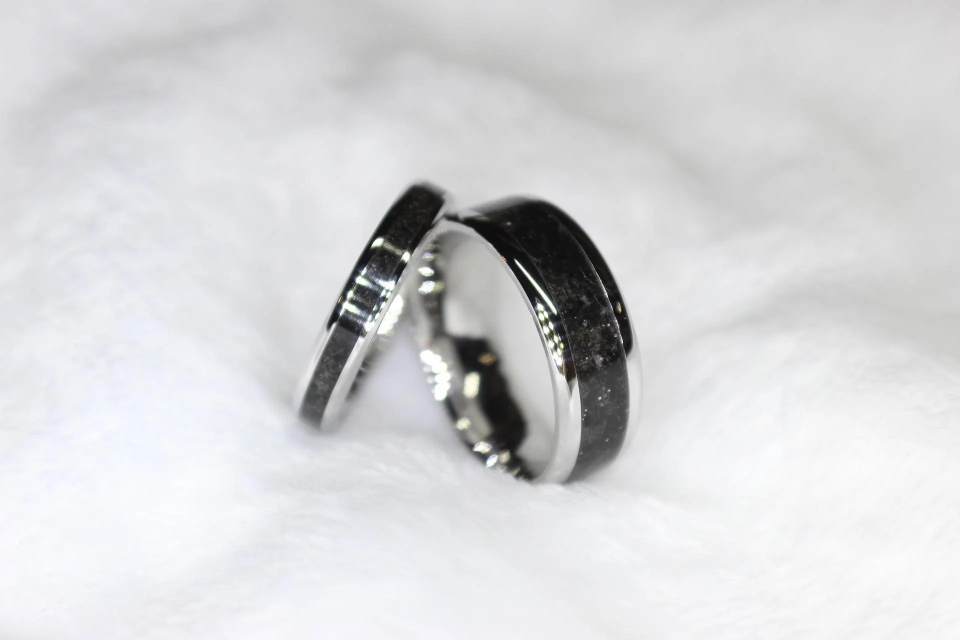 Black Tourmaline Inlay Band