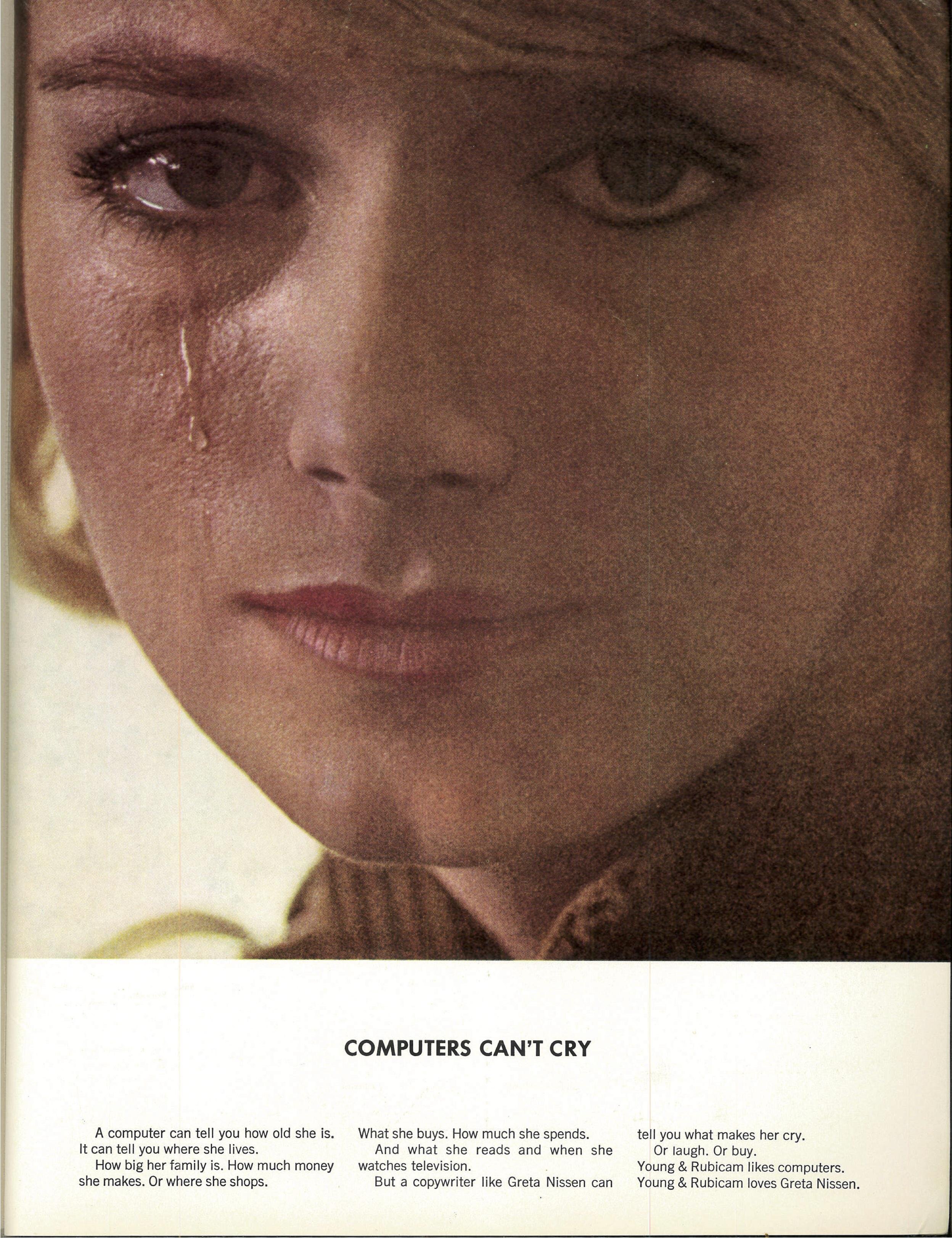 It’s hard to believe this ad was written in 1964. It could run today without a change and be even more relevant. And it makes the reader want to know more about Y&R’s copywriter, Greta Nissen.