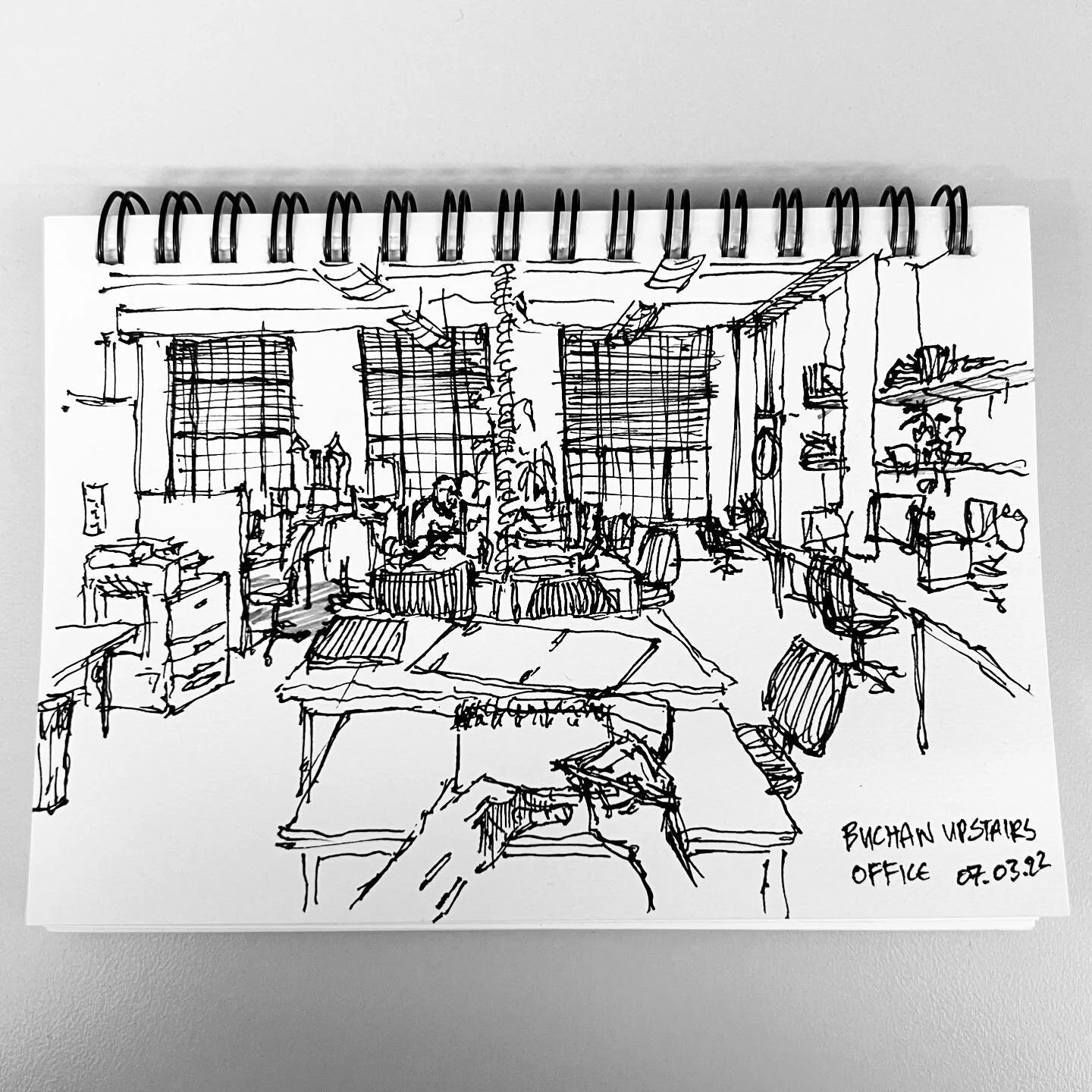 First sketch in the new office - and one of the first ones of the year. I never intended to stop my daily drawings but one missed day turned into two&hellip; and then almost 3 months went by. 

Definitely feeling out of practice, but excited to get b