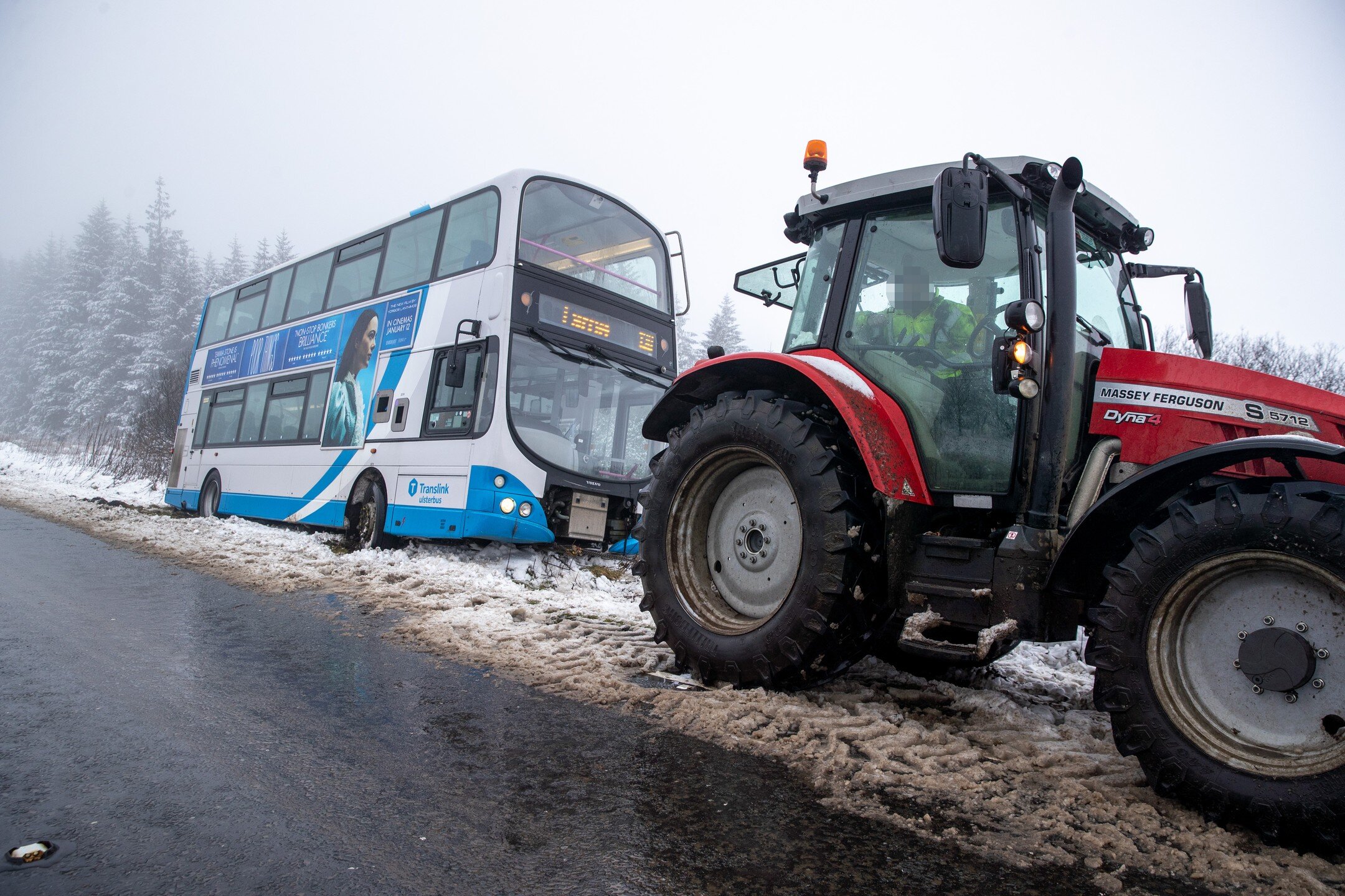 January 2024

Translink double-decker bus stuck on Shanehill Road between Larne and Ballymena as heavy snow hit Northern Ireland