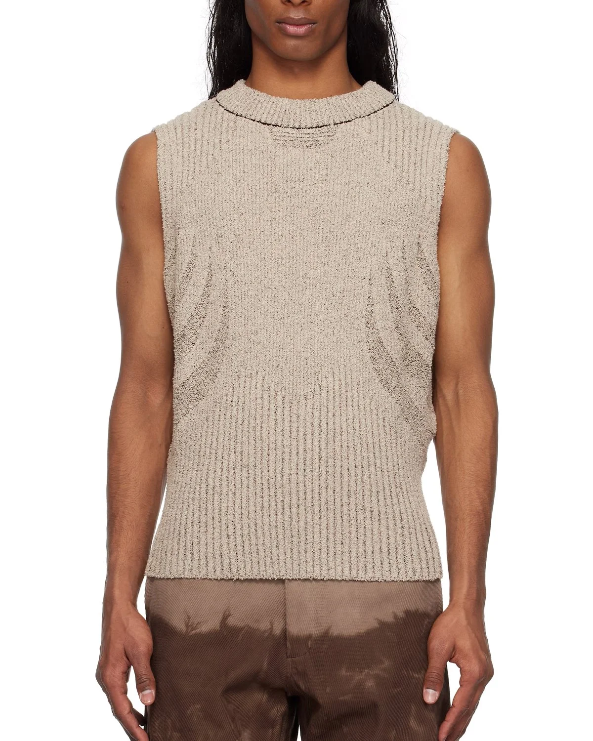 Plated Boulce Knit Vest