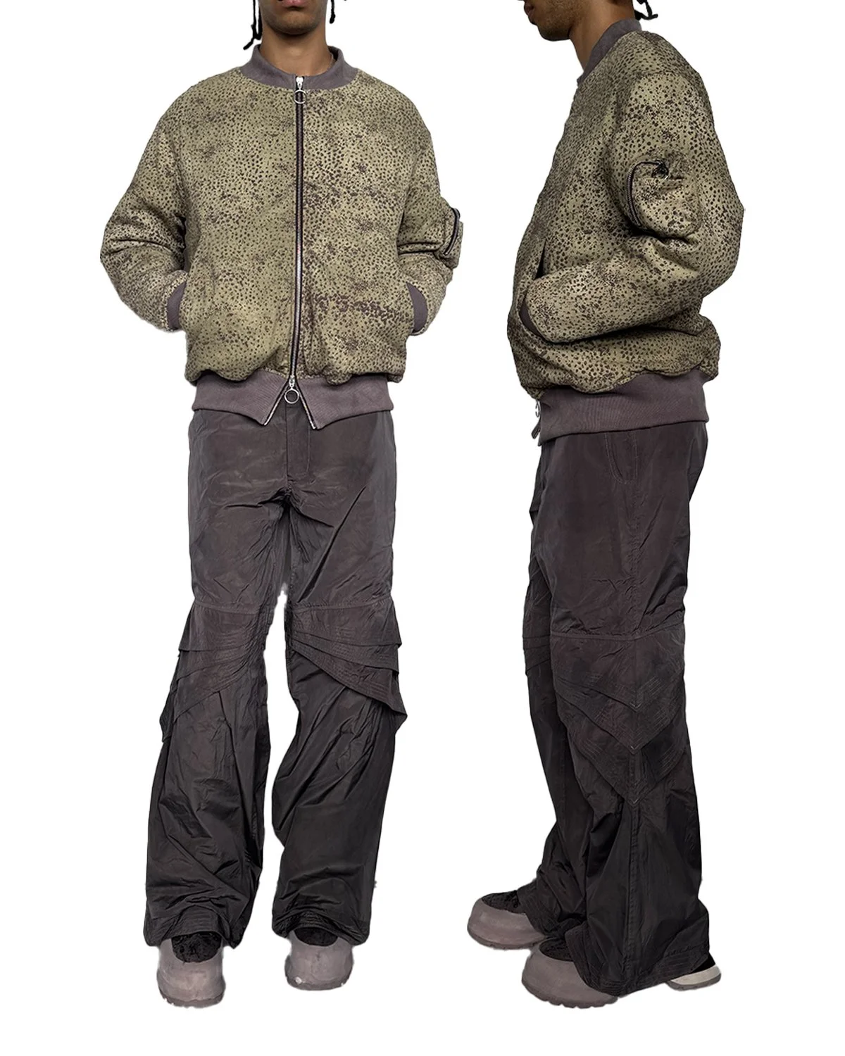 green linen bomber and layered knee trouser.jpg