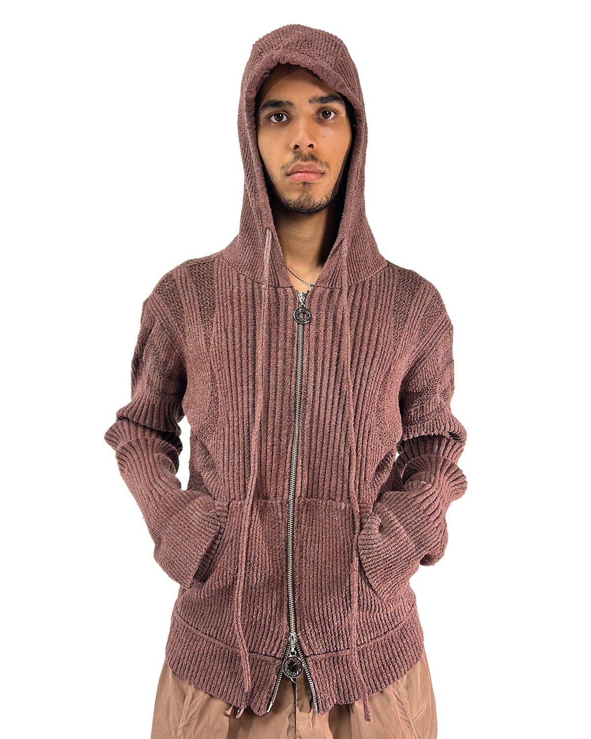 Plated Boulce Knit Zip Hoodie — Charlie Constantinou